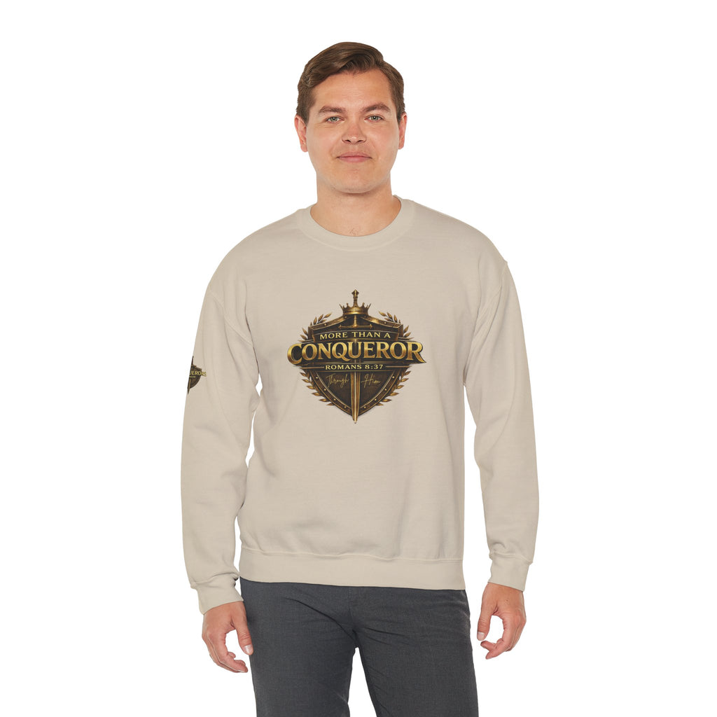 More Than Conqueror Sweatshirt — Inspirational Christian Crewneck