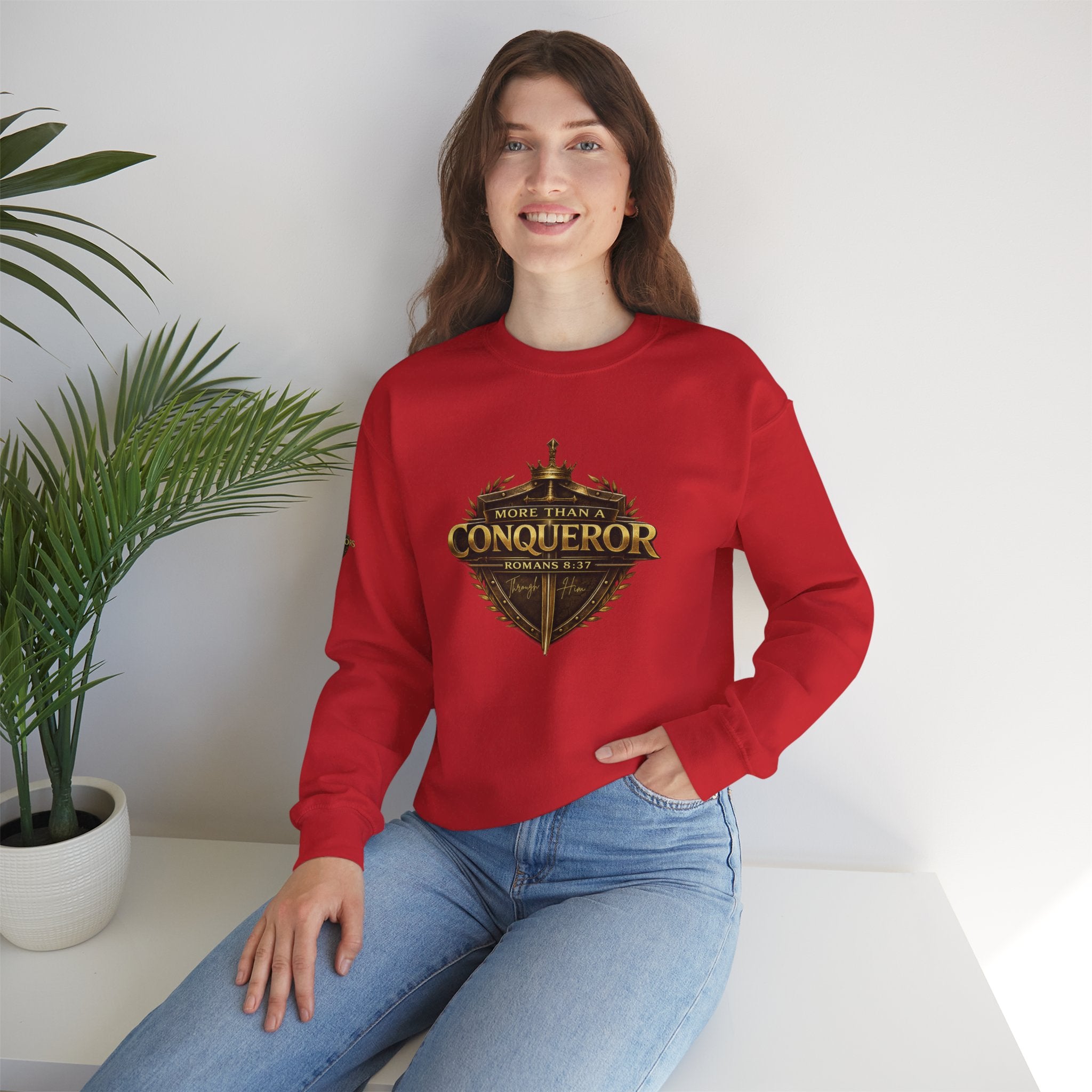 More Than Conqueror Sweatshirt — Inspirational Christian Crewneck