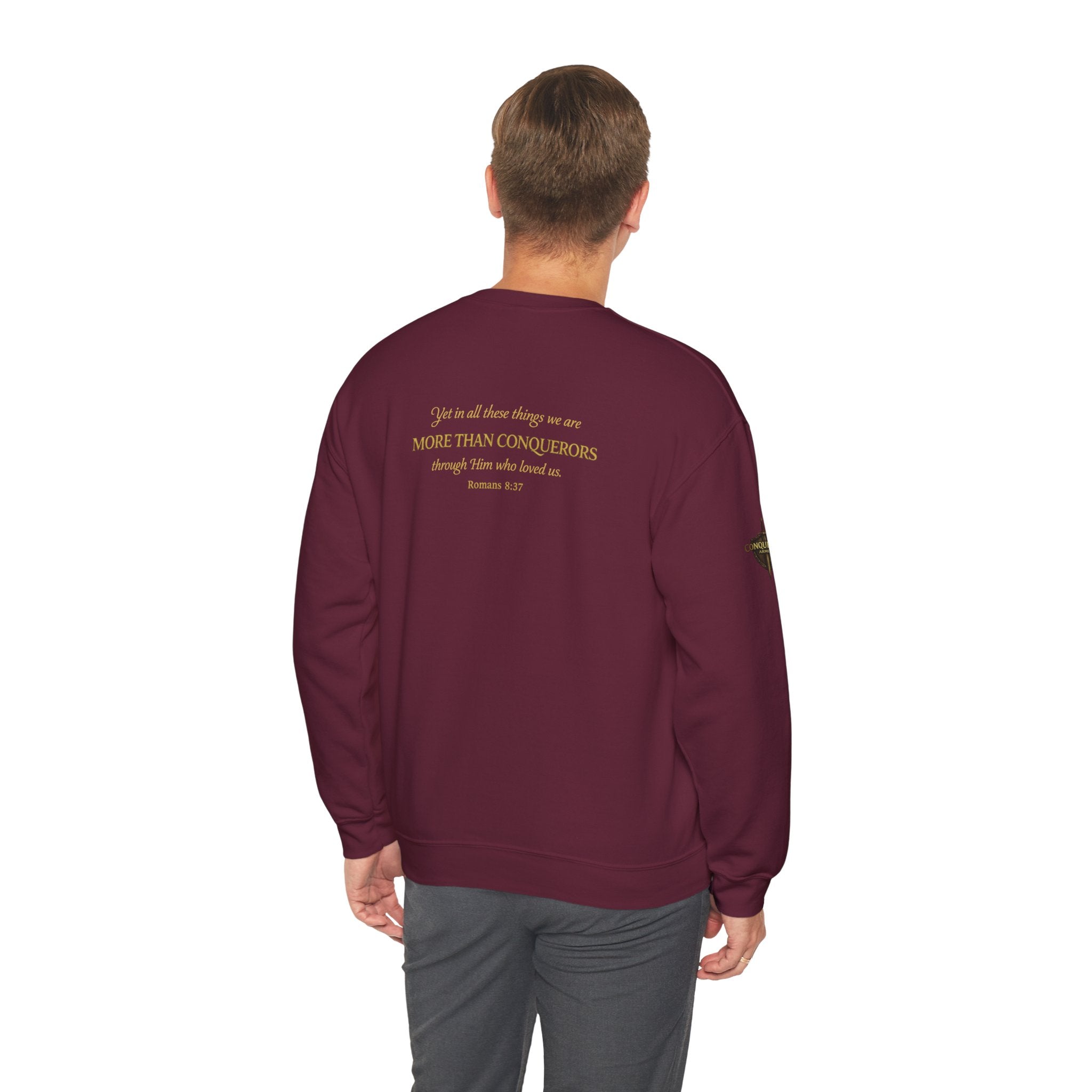 More Than Conqueror Sweatshirt — Inspirational Christian Crewneck