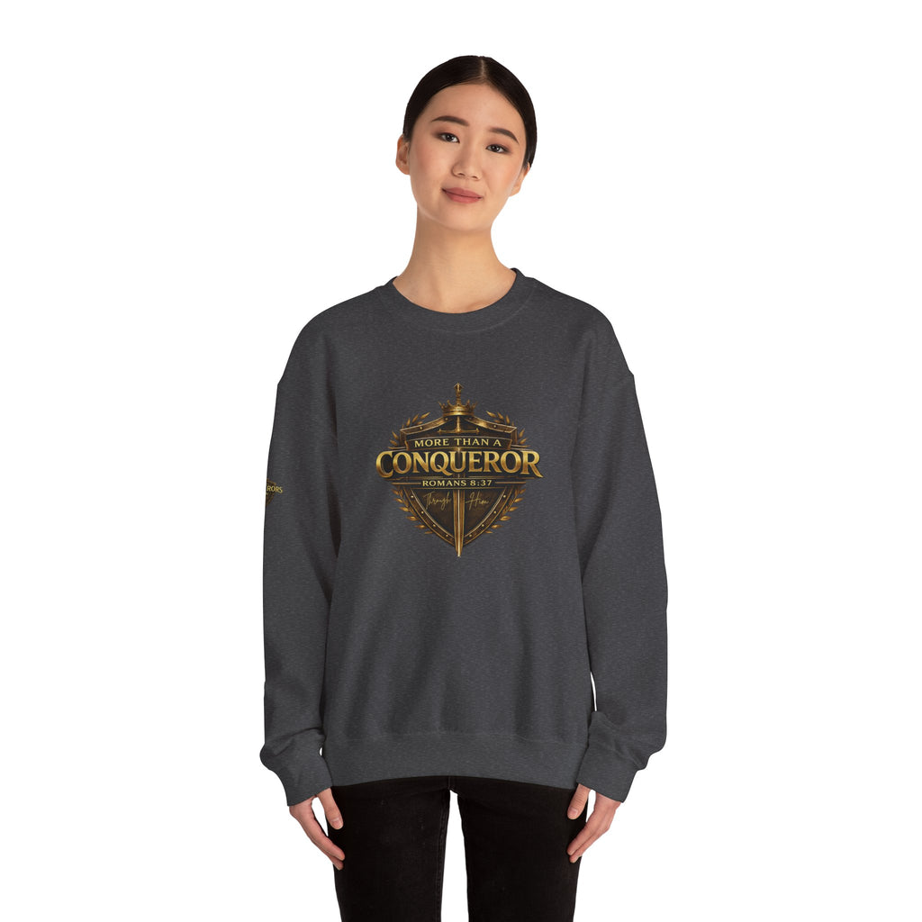 More Than Conqueror Sweatshirt — Inspirational Christian Crewneck