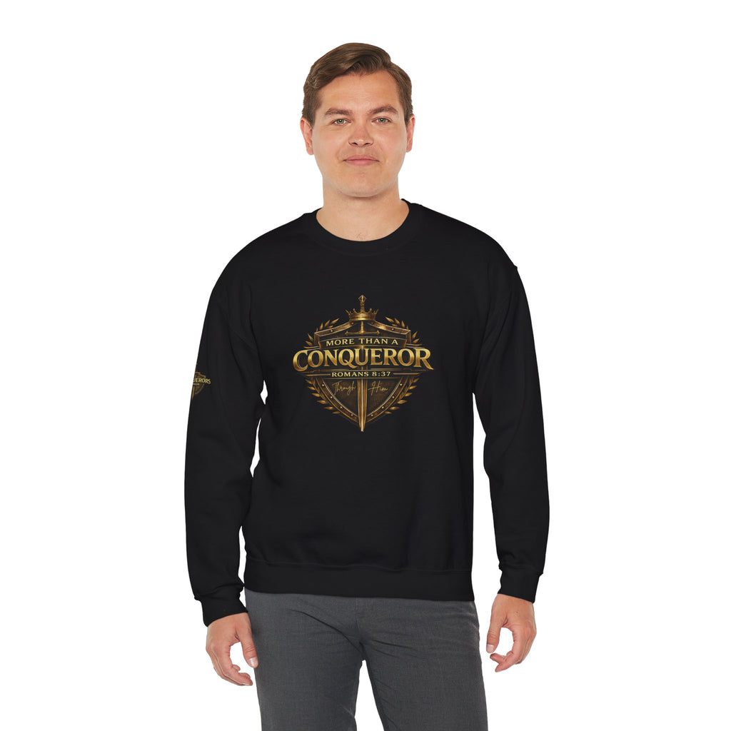 More Than Conqueror Sweatshirt — Inspirational Christian Crewneck