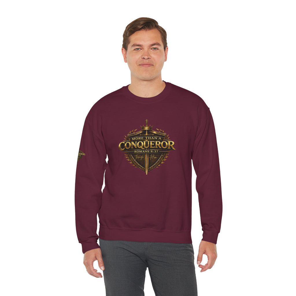 More Than Conqueror Sweatshirt — Inspirational Christian Crewneck