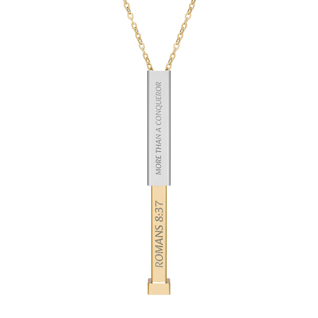 More Than A Conqueror — Engraved Personalized Secret Message Necklace