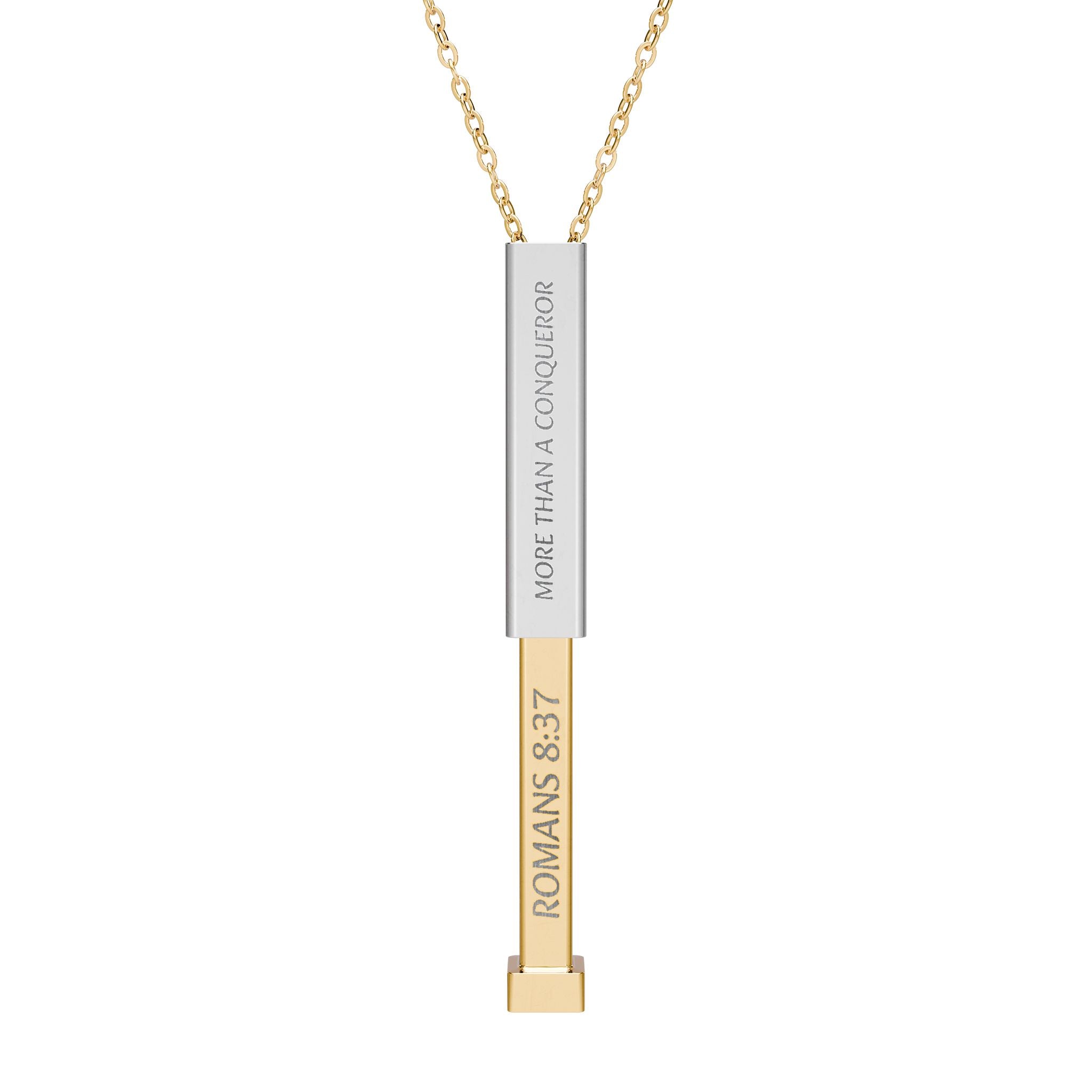 More Than A Conqueror — Engraved Personalized Secret Message Necklace