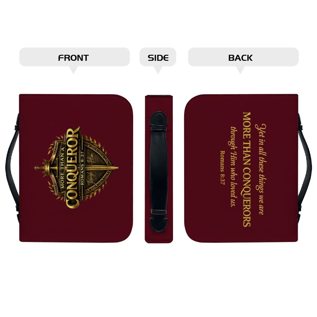 More Than A Conqueror Leather Bible Cover