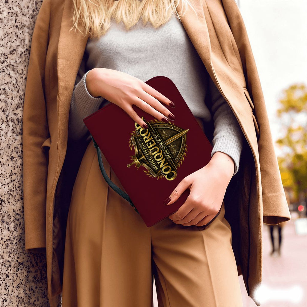 More Than A Conqueror Leather Bible Cover