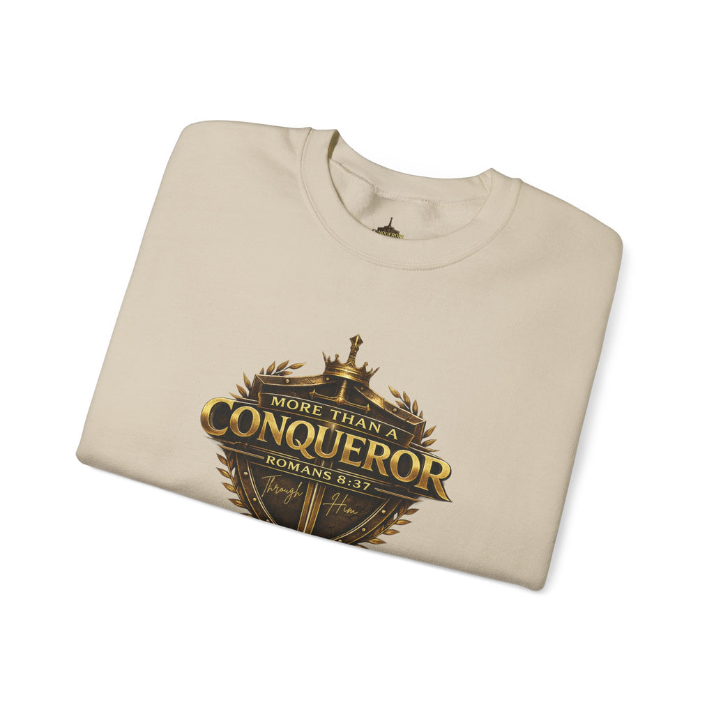 More Than Conqueror Sweatshirt — Inspirational Christian Crewneck