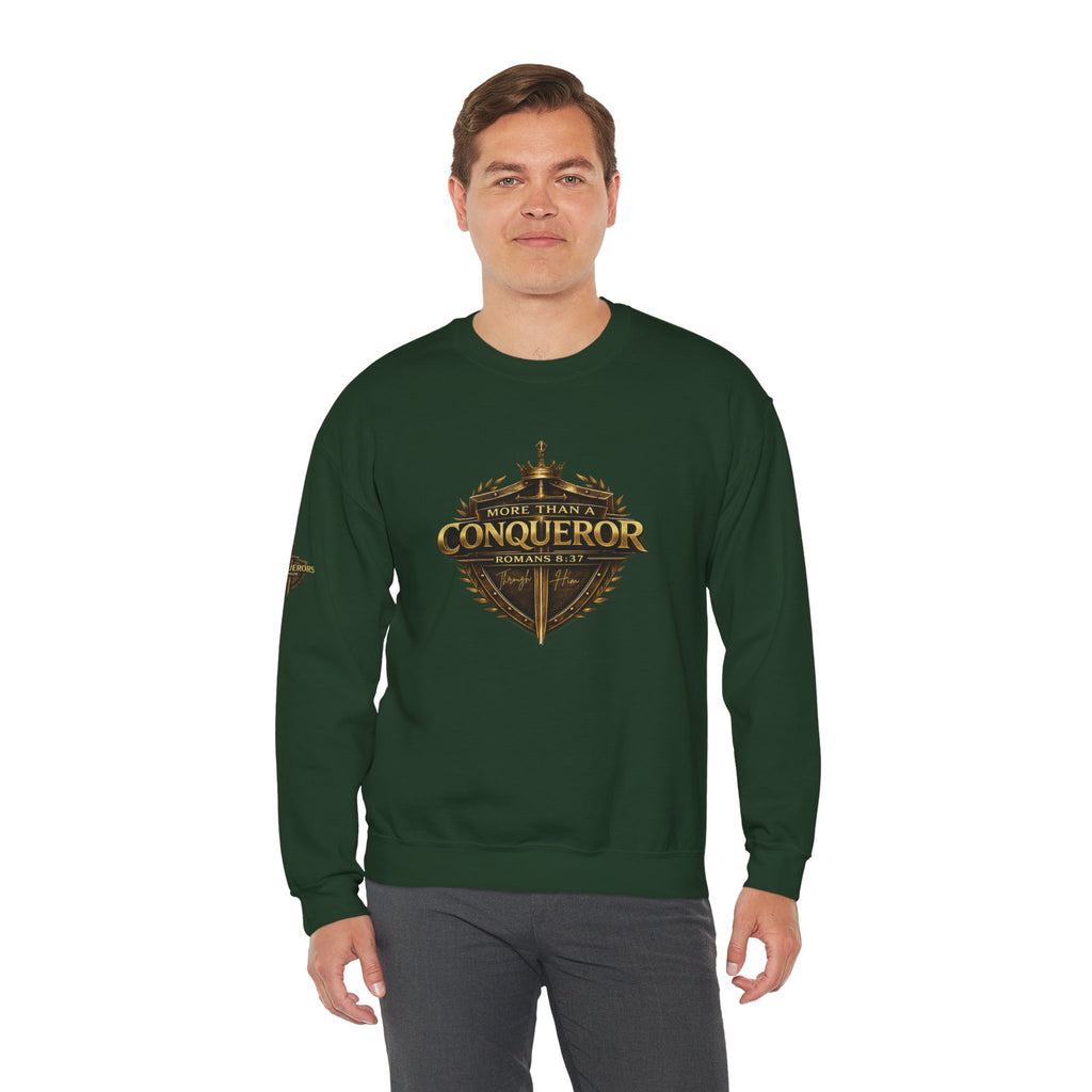 More Than Conqueror Sweatshirt — Inspirational Christian Crewneck