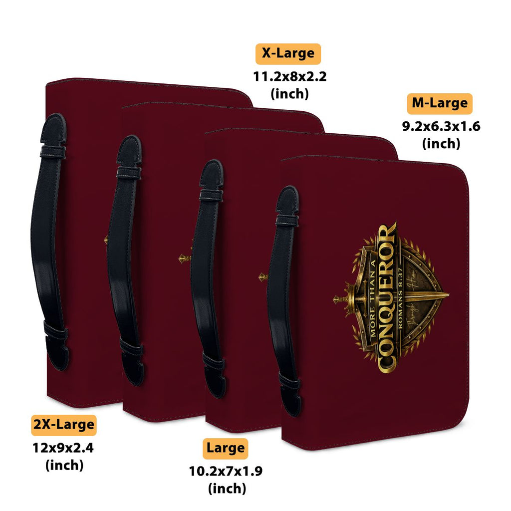 More Than A Conqueror Leather Bible Cover