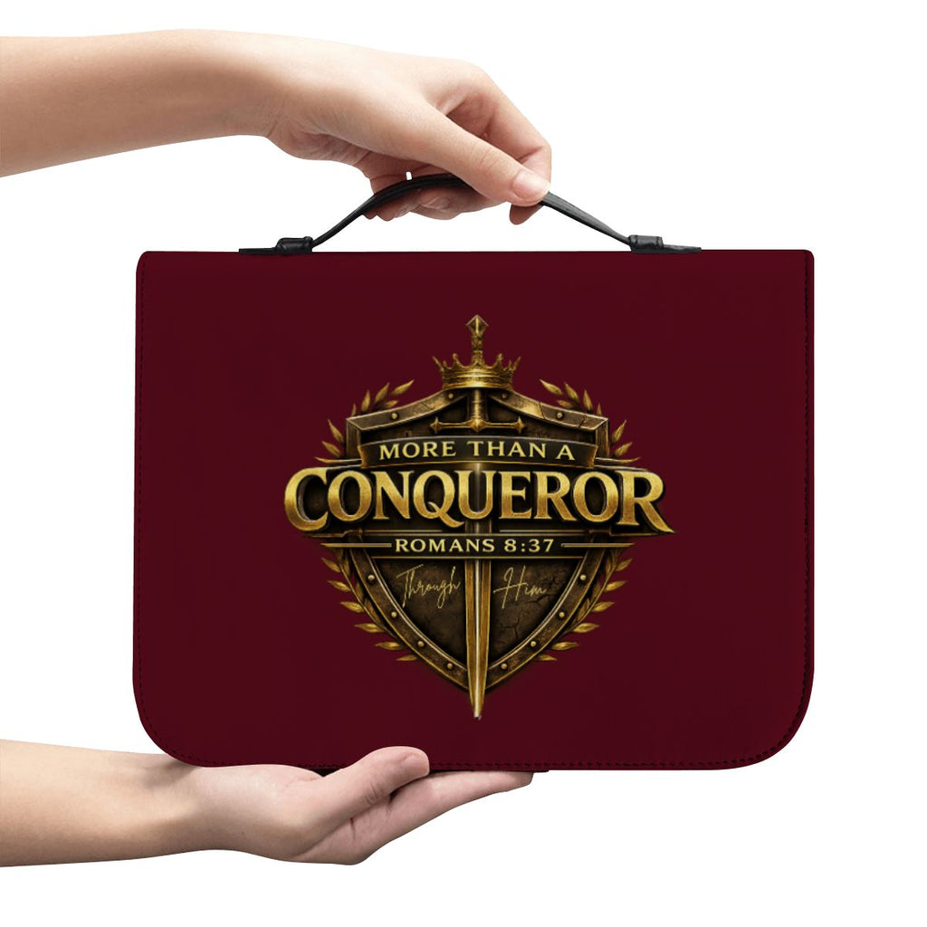 More Than A Conqueror Leather Bible Cover