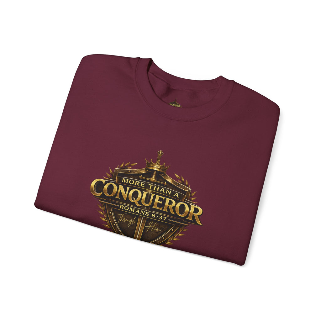 More Than Conqueror Sweatshirt — Inspirational Christian Crewneck