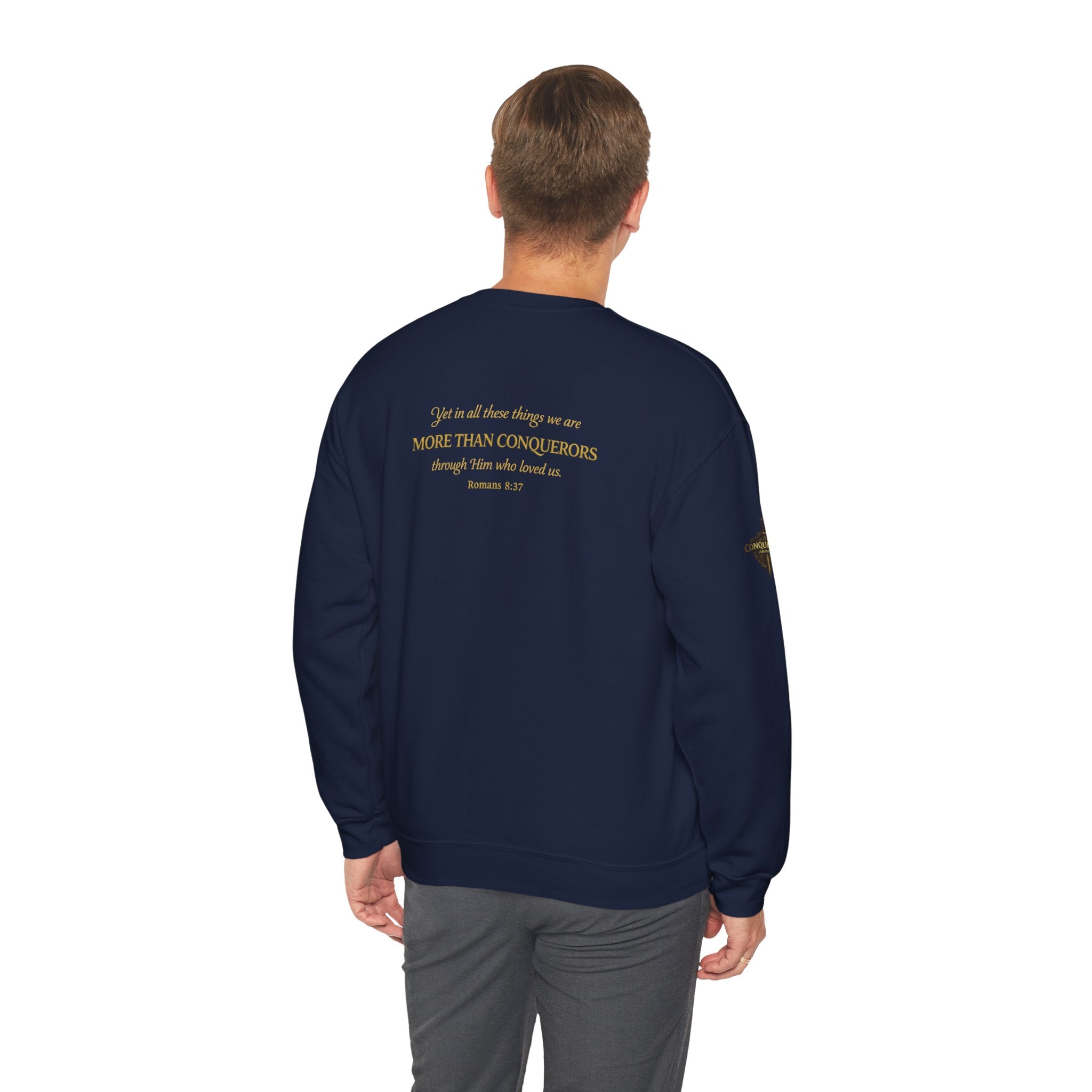 More Than Conqueror Sweatshirt — Inspirational Christian Crewneck