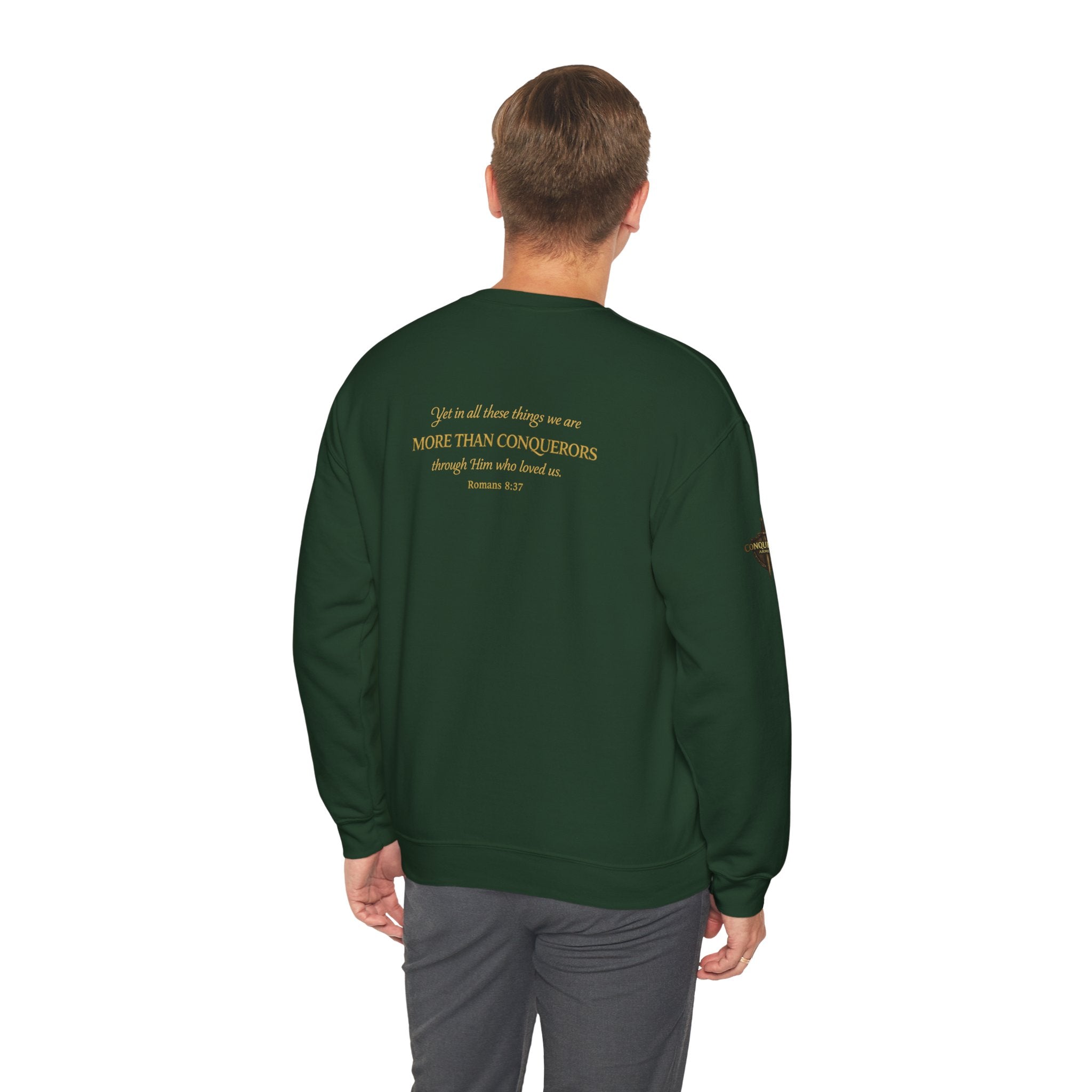 More Than Conqueror Sweatshirt — Inspirational Christian Crewneck