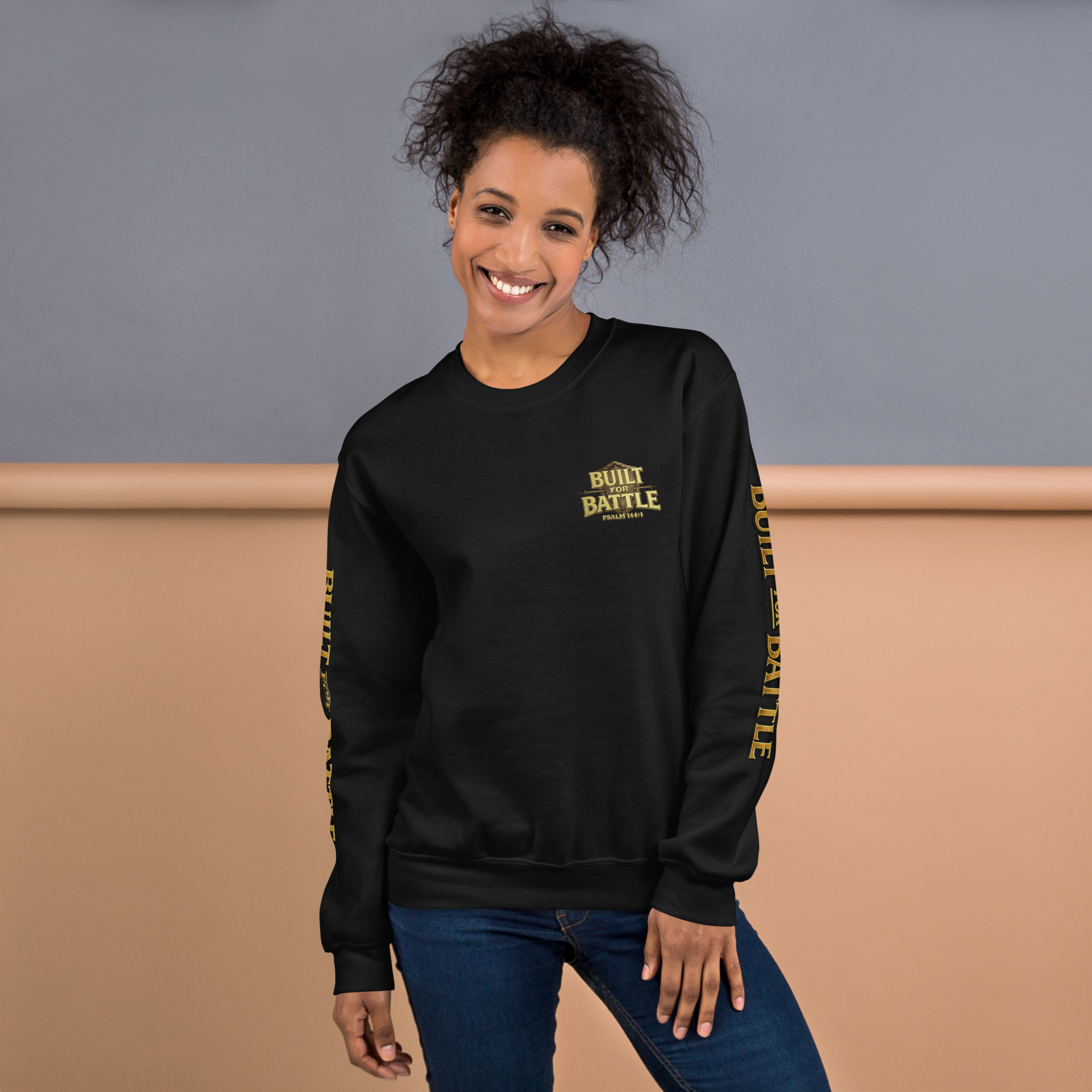 Double Sleeved Built for Battle Unisex Sweatshirt