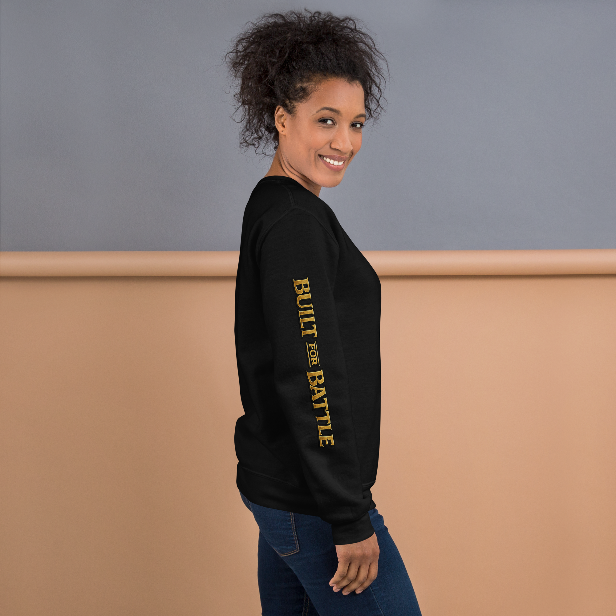 Double Sleeved Built for Battle Unisex Sweatshirt