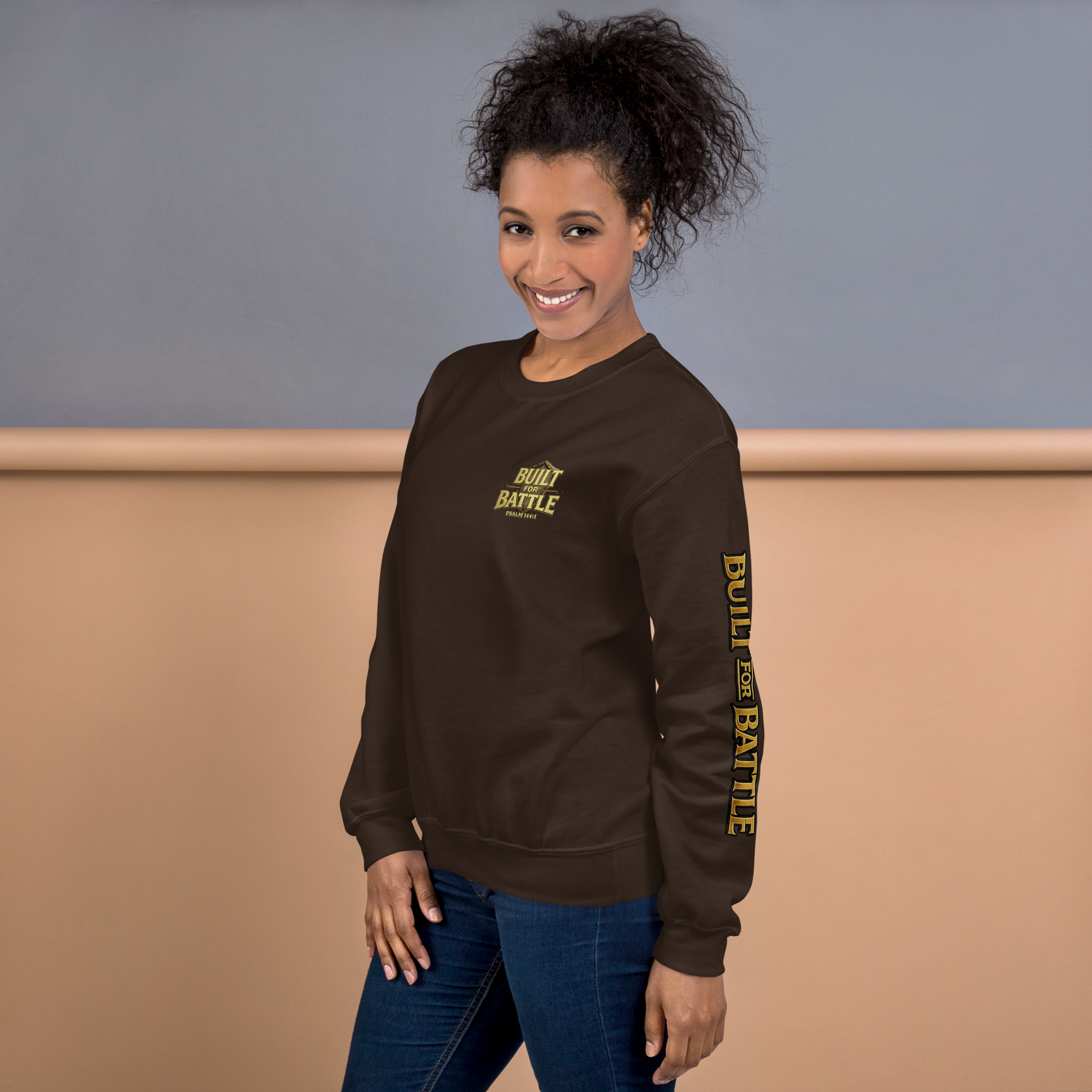 Double Sleeved Built for Battle Unisex Sweatshirt