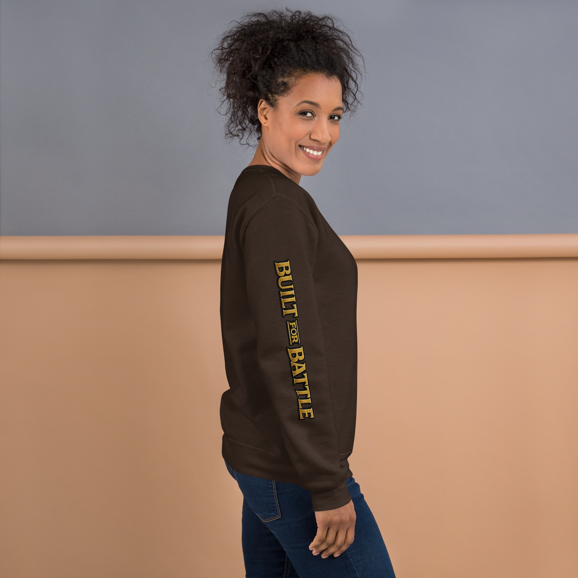 Double Sleeved Built for Battle Unisex Sweatshirt