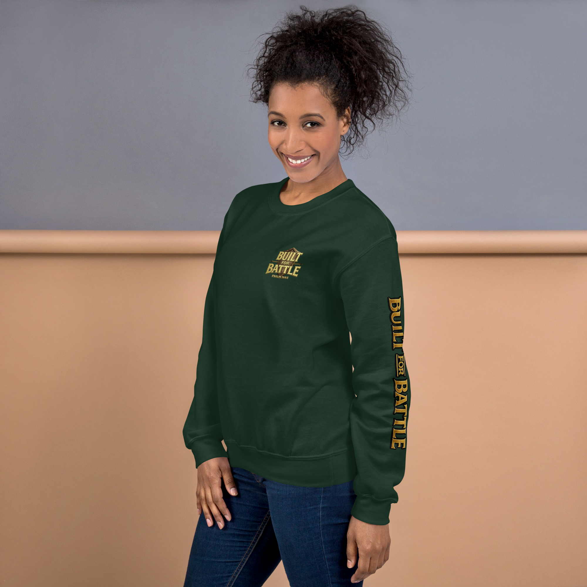 Double Sleeved Built for Battle Unisex Sweatshirt
