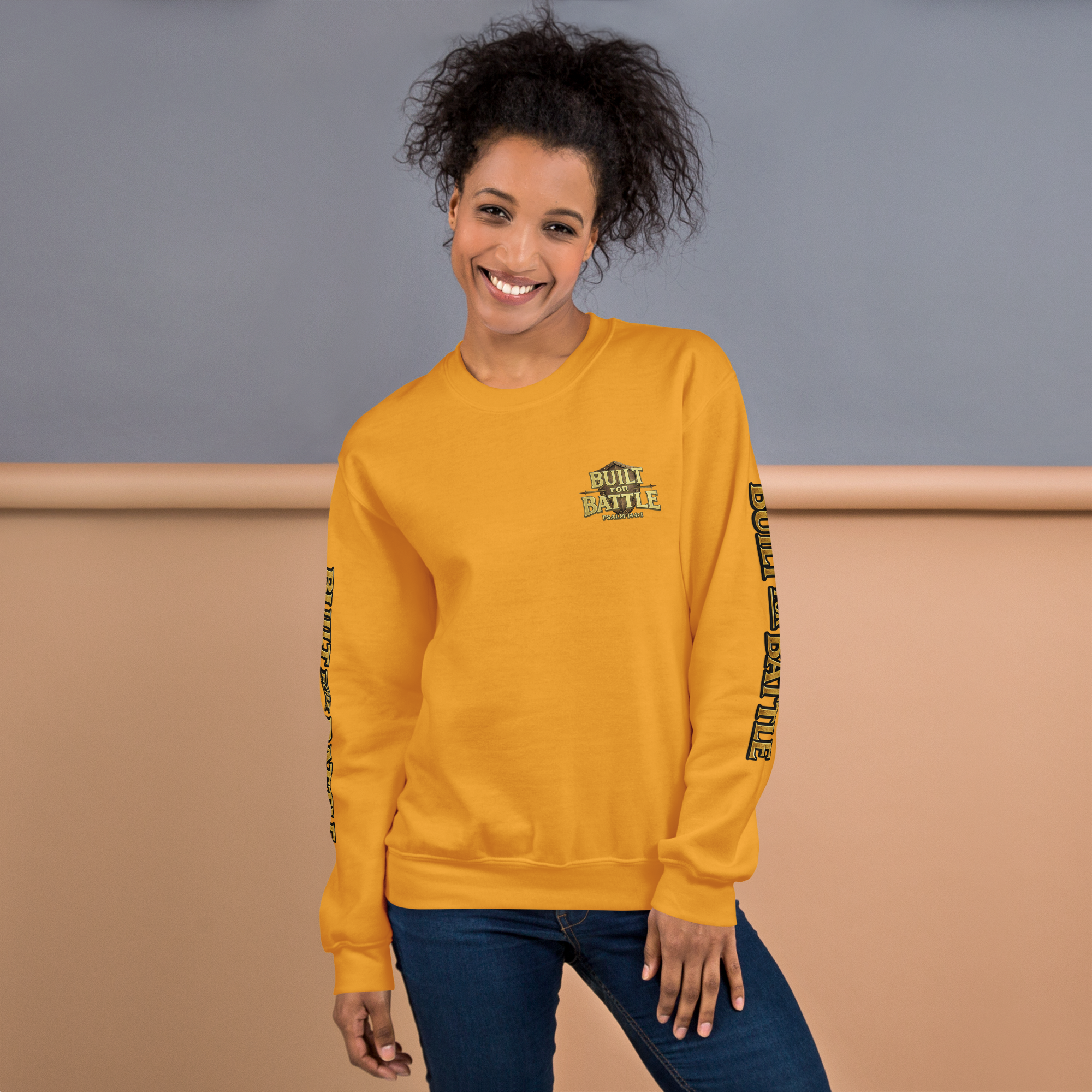 Double Sleeved Built for Battle Unisex Sweatshirt