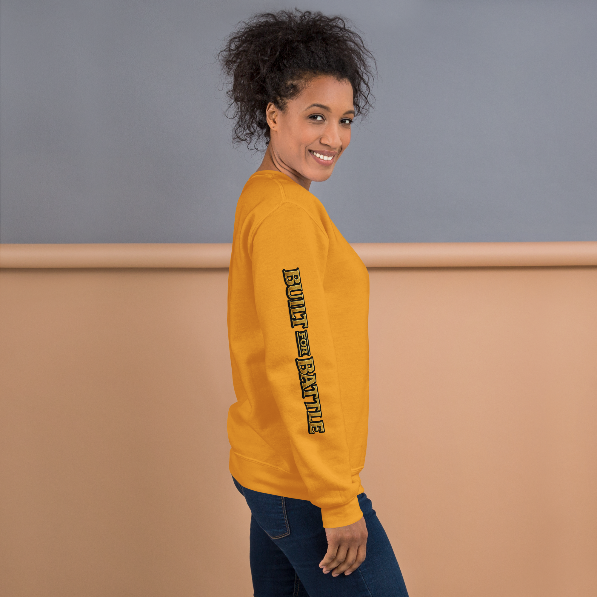 Double Sleeved Built for Battle Unisex Sweatshirt