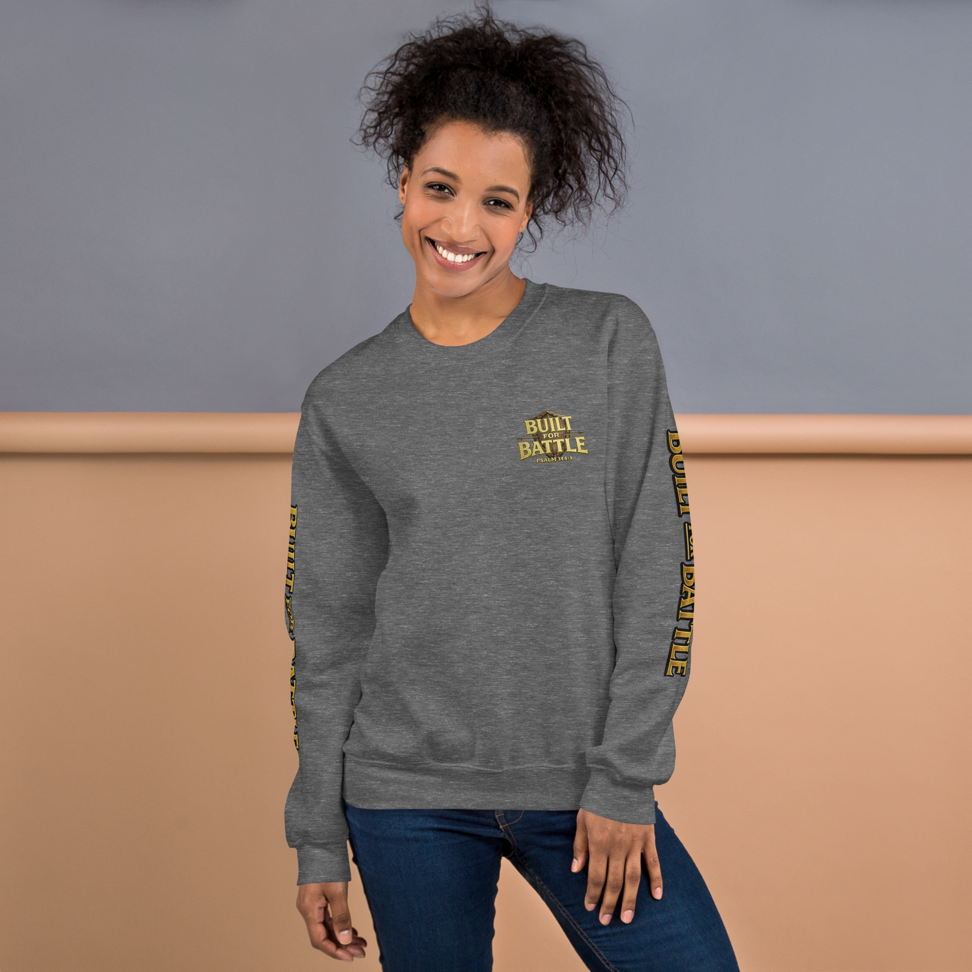 Double Sleeved Built for Battle Unisex Sweatshirt