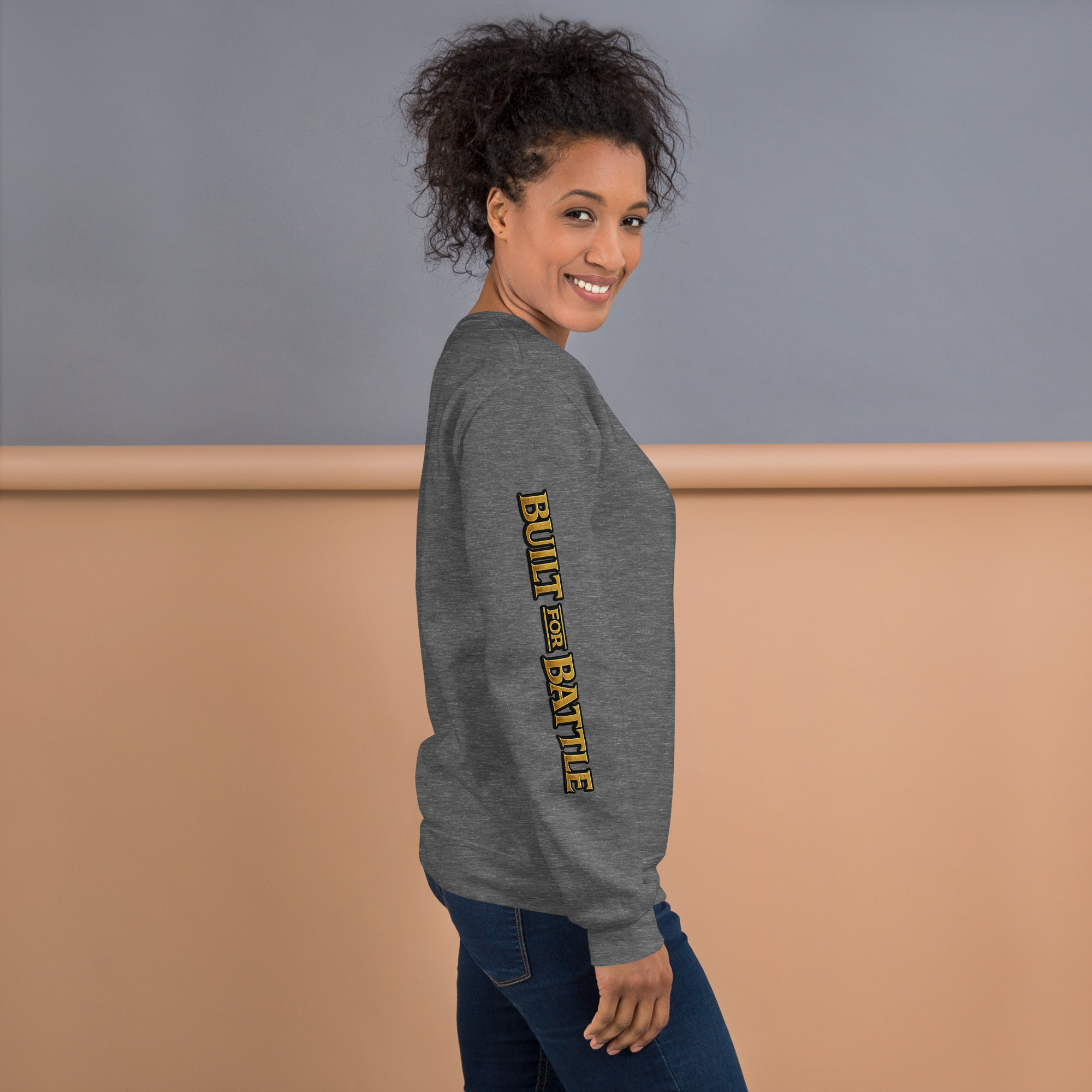 Double Sleeved Built for Battle Unisex Sweatshirt