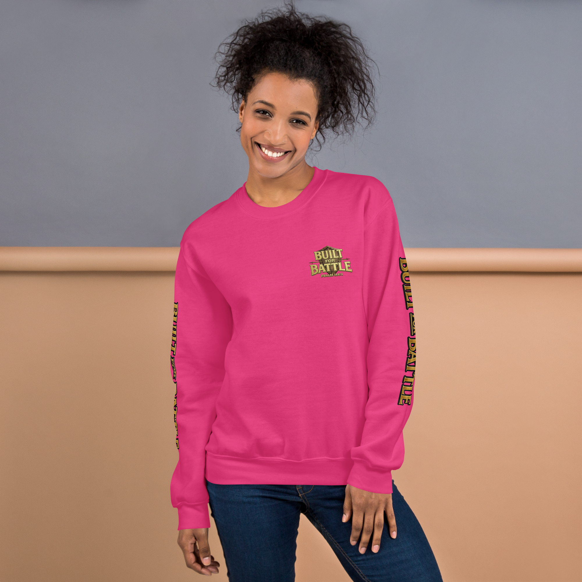Double Sleeved Built for Battle Unisex Sweatshirt