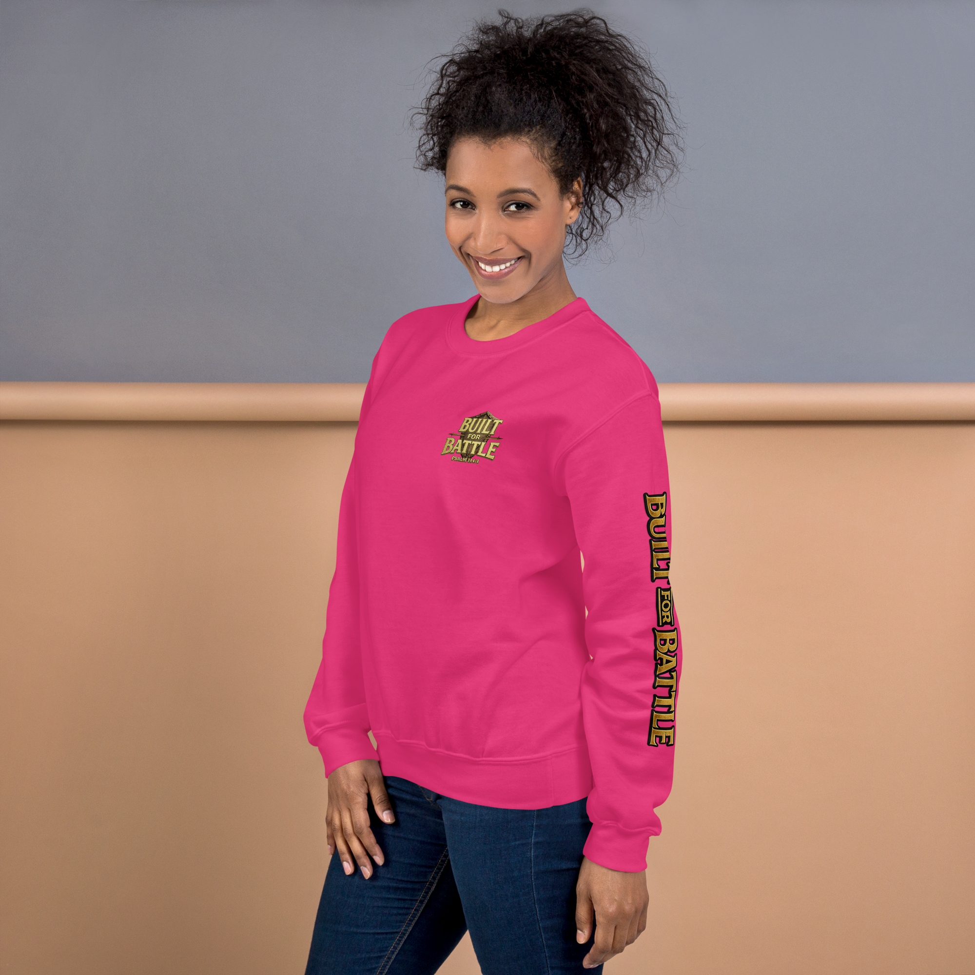 Double Sleeved Built for Battle Unisex Sweatshirt