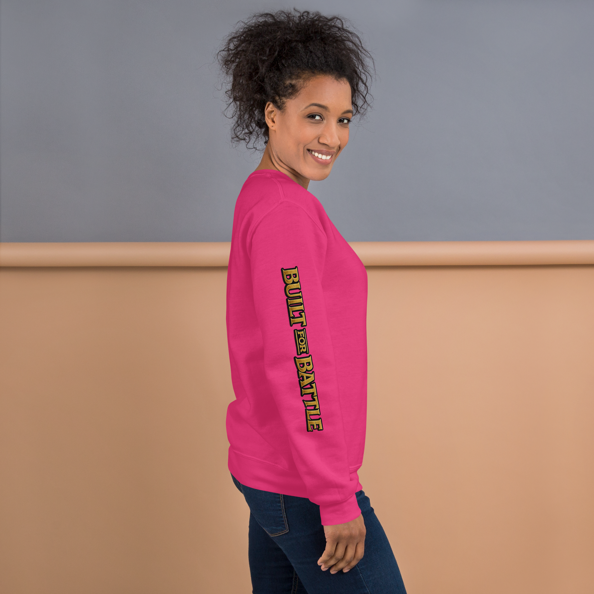 Double Sleeved Built for Battle Unisex Sweatshirt