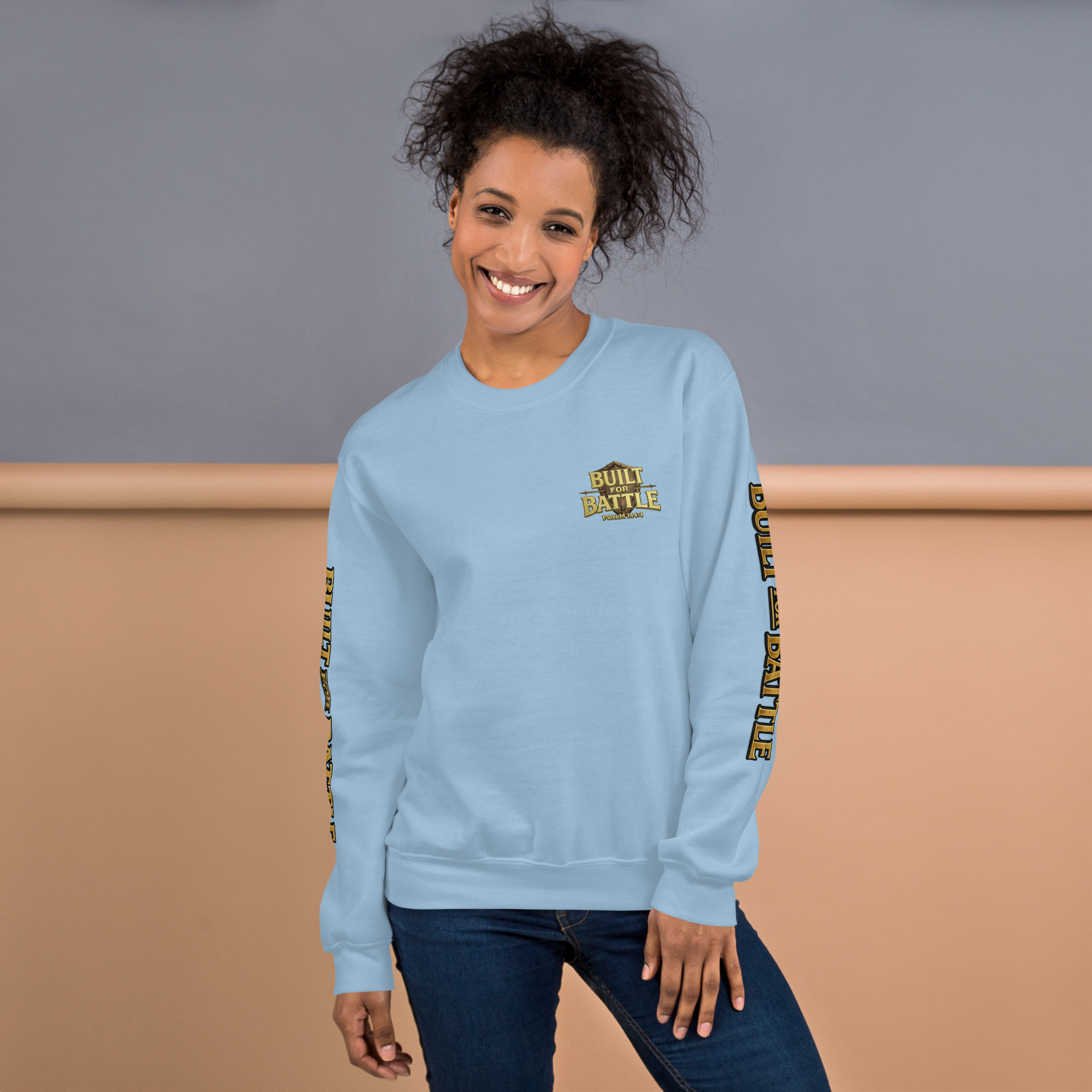Double Sleeved Built for Battle Unisex Sweatshirt