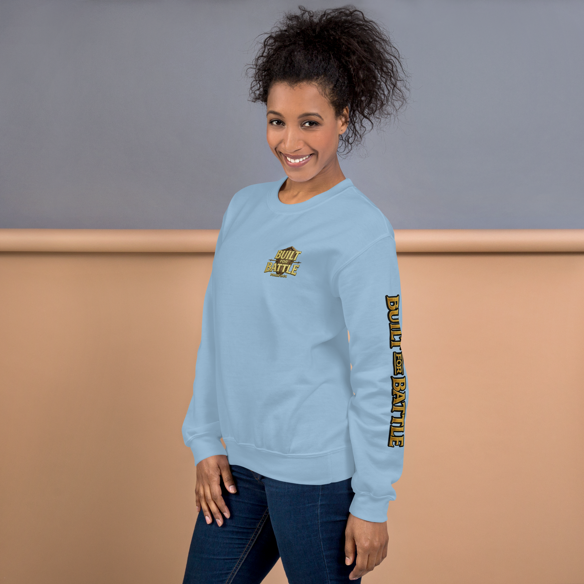 Double Sleeved Built for Battle Unisex Sweatshirt