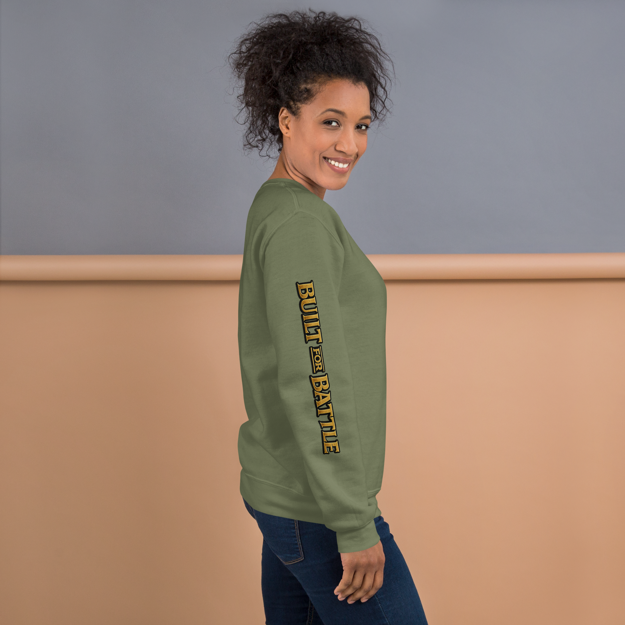 Double Sleeved Built for Battle Unisex Sweatshirt