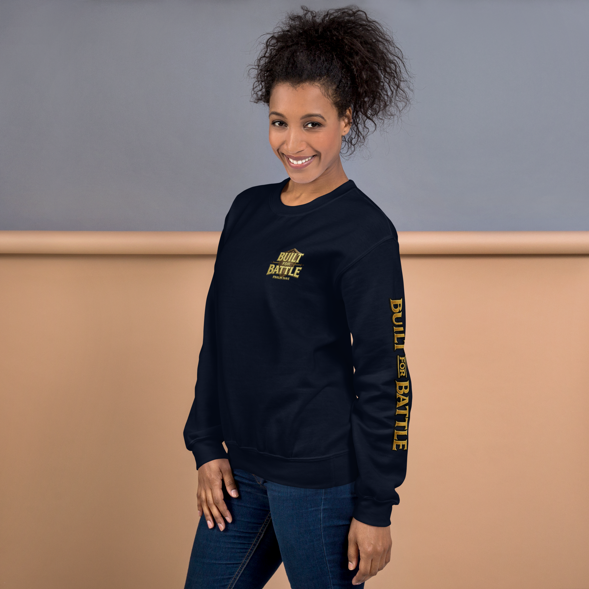 Double Sleeved Built for Battle Unisex Sweatshirt