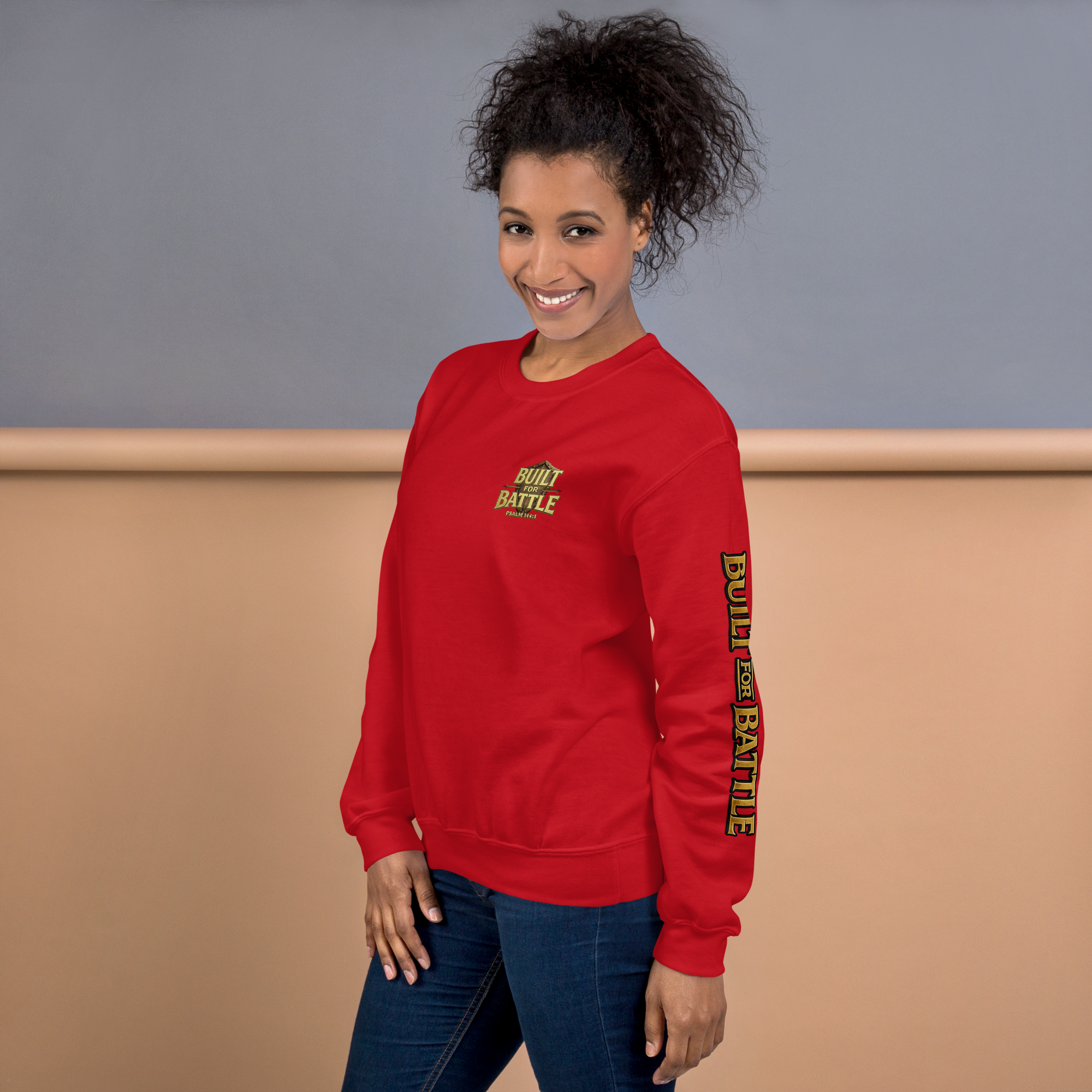Double Sleeved Built for Battle Unisex Sweatshirt